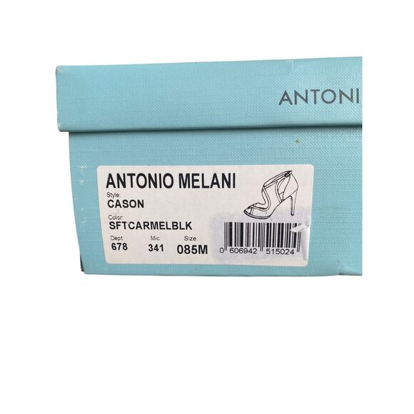 Antonio Melani Cason Peep Toe Heels Size 8.5M Black & Carmel Brown New NIB - Picture 6 of 15